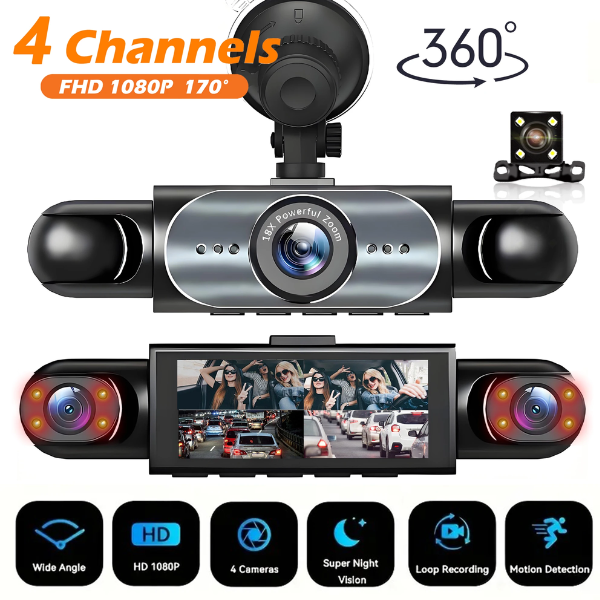 Dash Cam Voiture 360° Ultra HD