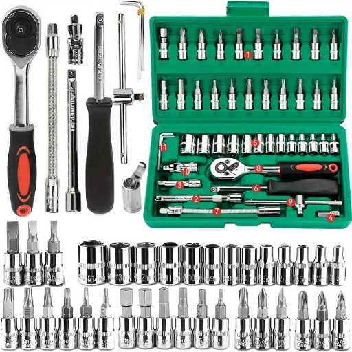 Coffret cliquet et douilles 1/4"(46 pièces)